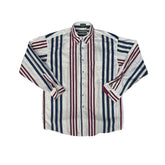 Vintage Reed James Loafers White Striped Preppy Shirt Mens L